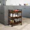 Chariot de cuisine chêne fumé 50x30x70 cm bois d'ingénierie 532085532085