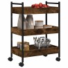 Chariot de cuisine chêne fumé 50x30x70 cm bois d'ingénierie 532085532085