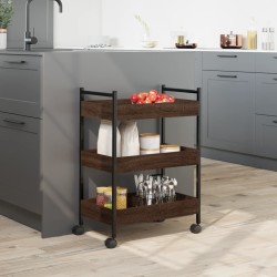 Chariot de cuisine chêne marron 50x30x70 cm bois d'ingénierie 532086532086