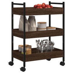 Chariot de cuisine chêne marron 50x30x70 cm bois d'ingénierie 532086532086