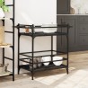 Chariot de cuisine noir 82x40x78,5 cm bois d'ingénierie 532088532088