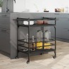 Chariot de cuisine noir 82x40x78,5 cm bois d'ingénierie 532088532088