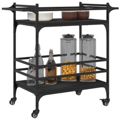 Chariot de cuisine noir 82x40x78,5 cm bois d'ingénierie 532088532088