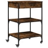 Chariot de cuisine chêne fumé 60x48x89,5 cm bois d'ingénierie 532090532090