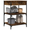 Chariot de cuisine chêne fumé 60x48x89,5 cm bois d'ingénierie 532090532090