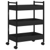 Chariot de cuisine noir 50x30x70 cm bois d'ingénierie 532094532094