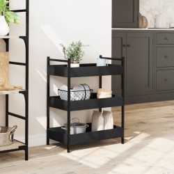 Chariot de cuisine noir 50x30x70 cm bois d'ingénierie 532094532094