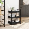 Chariot de cuisine noir 50x30x70 cm bois d'ingénierie 532094532094