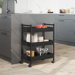 Chariot de cuisine noir 50x30x70 cm bois d'ingénierie 532094532094