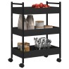 Chariot de cuisine noir 50x30x70 cm bois d'ingénierie 532094532094