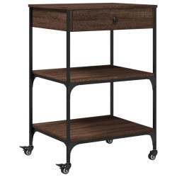 Chariot de cuisine chêne marron 60x48x89,5 cm bois d'ingénierie 532096532096