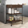 Chariot de cuisine chêne marron 60x48x89,5 cm bois d'ingénierie 532096532096