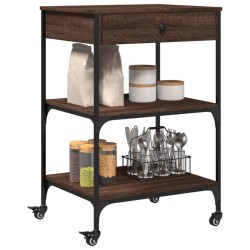 Chariot de cuisine chêne marron 60x48x89,5 cm bois d'ingénierie 532096532096