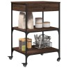 Chariot de cuisine chêne marron 60x48x89,5 cm bois d'ingénierie 532096532096