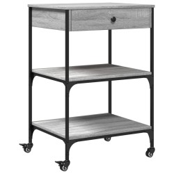 Chariot de cuisine sonoma gris 60x48x89,5 cm bois d'ingénierie 532097532097