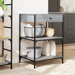 Chariot de cuisine sonoma gris 60x48x89,5 cm bois d'ingénierie 532097532097