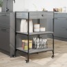 Chariot de cuisine sonoma gris 60x48x89,5 cm bois d'ingénierie 532097532097