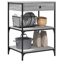 Chariot de cuisine sonoma gris 60x48x89,5 cm bois d'ingénierie 532097532097