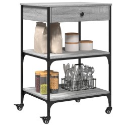 Chariot de cuisine sonoma gris 60x48x89,5 cm bois d'ingénierie 532097532097