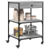 Chariot de cuisine sonoma gris 60x48x89,5 cm bois d'ingénierie 532097532097