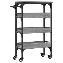 Chariot de cuisine sonoma gris 53x20x76 cm bois d'ingénierie 532099532099