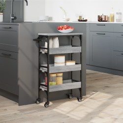 Chariot de cuisine sonoma gris 53x20x76 cm bois d'ingénierie 532099532099