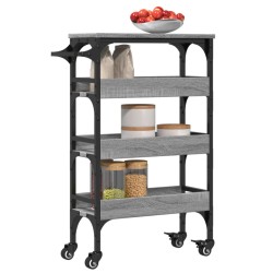 Chariot de cuisine sonoma gris 53x20x76 cm bois d'ingénierie 532099532099