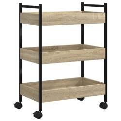 Chariot de cuisine chêne sonoma 50x30x70 cm bois d'ingénierie 532100532100