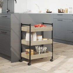 Chariot de cuisine chêne sonoma 50x30x70 cm bois d'ingénierie 532100532100