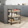 Chariot de cuisine chêne sonoma 50x30x70 cm bois d'ingénierie 532100532100