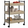 Chariot de cuisine chêne sonoma 50x30x70 cm bois d'ingénierie 532100532100