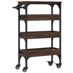 Chariot de cuisine chêne marron 53x20x76 cm bois d'ingénierie 532102532102
