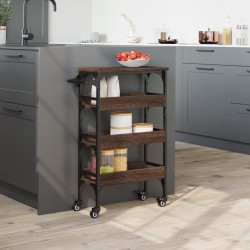 Chariot de cuisine chêne marron 53x20x76 cm bois d'ingénierie 532102532102