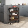 Chariot de cuisine chêne marron 53x20x76 cm bois d'ingénierie 532102532102
