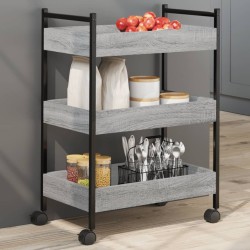 Chariot de cuisine sonoma gris 50x30x70 cm bois d'ingénierie 532103532103