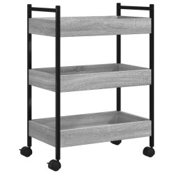 Chariot de cuisine sonoma gris 50x30x70 cm bois d'ingénierie 532103532103