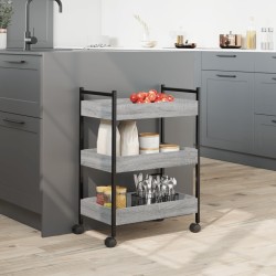 Chariot de cuisine sonoma gris 50x30x70 cm bois d'ingénierie 532103532103