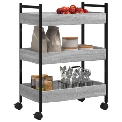 Chariot de cuisine sonoma gris 50x30x70 cm bois d'ingénierie 532103532103