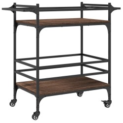 Chariot de cuisine chêne marron 82x40x78,5 cm bois d'ingénierie 532105532105