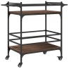 Chariot de cuisine chêne marron 82x40x78,5 cm bois d'ingénierie 532105532105