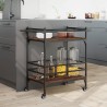 Chariot de cuisine chêne marron 82x40x78,5 cm bois d'ingénierie 532105532105