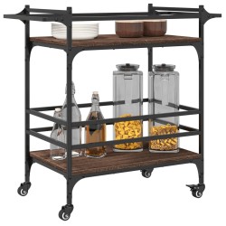 Chariot de cuisine chêne marron 82x40x78,5 cm bois d'ingénierie 532105532105