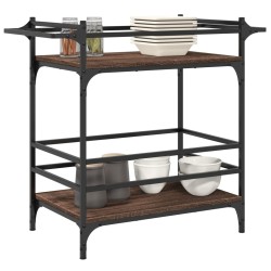Chariot de cuisine chêne marron 82x40x78,5 cm bois d'ingénierie 532105532105