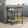 Chariot de cuisine chêne sonoma 82x40x78,5 cm bois d'ingénierie 532118532118