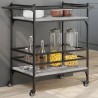 Chariot de cuisine sonoma gris 82x40x78,5 cm bois d'ingénierie 532119532119