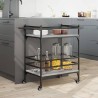 Chariot de cuisine sonoma gris 82x40x78,5 cm bois d'ingénierie 532119532119