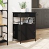 Chariot de cuisine noir 56x43x89,5 cm bois d'ingénierie 532124532124