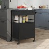 Chariot de cuisine noir 56x43x89,5 cm bois d'ingénierie 532124532124