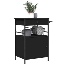 Chariot de cuisine noir 56x43x89,5 cm bois d'ingénierie 532124532124
