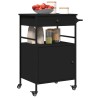 Chariot de cuisine noir 56x43x89,5 cm bois d'ingénierie 532124532124